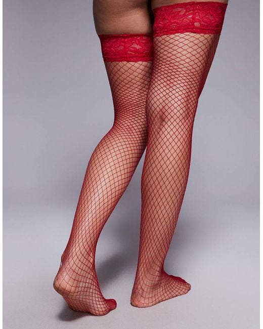 Ann Summers Red Fishnet Hold Ups