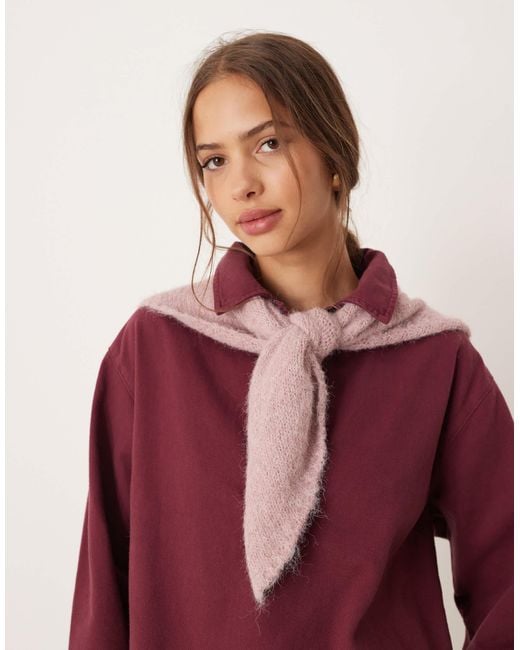 ASOS Purple Knit Triangle Scarf