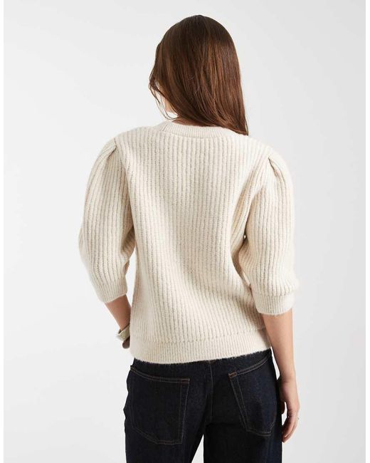 ASOS White Knitted Half Sleeve Cardigan