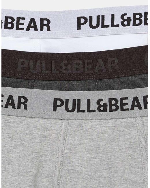 Pull&Bear White Pack Of 3 Boxers for men