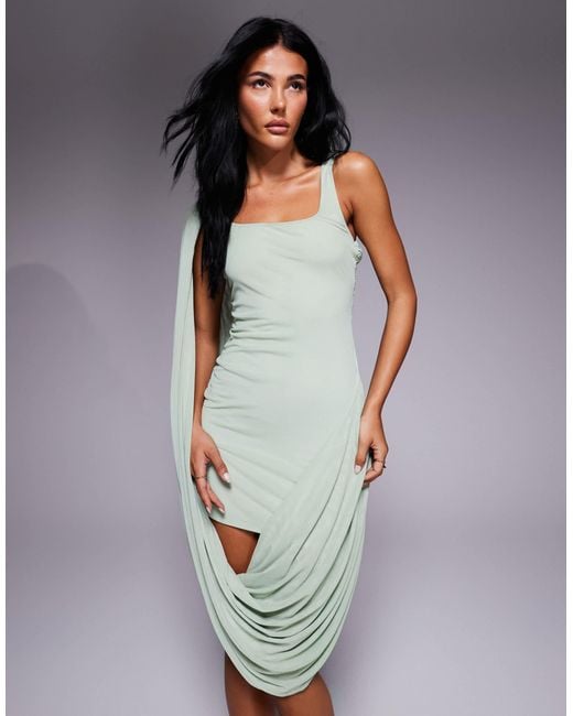 ASOS Blue – drapiertes minikleid aus netzstoff