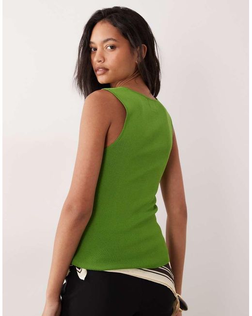 ASOS Green Knitted Compact Square Neck Cami
