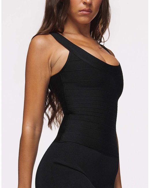 House Of Cb Black The Og Scoop Neck Bandage Top