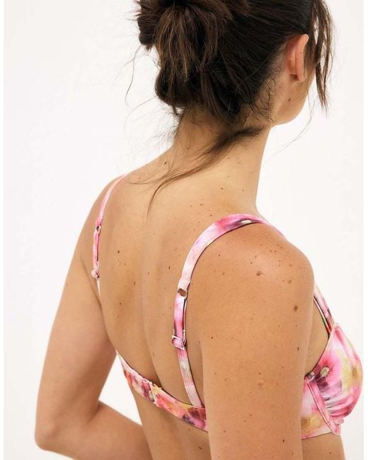 NA-KD Pink Wide Strap Draped Bikini Bra