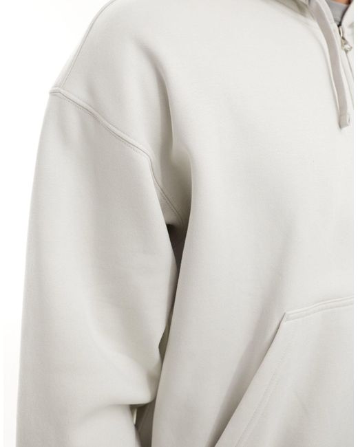 Sweat à capuche zippé coupe carrée - clair Weekday pour homme en coloris White