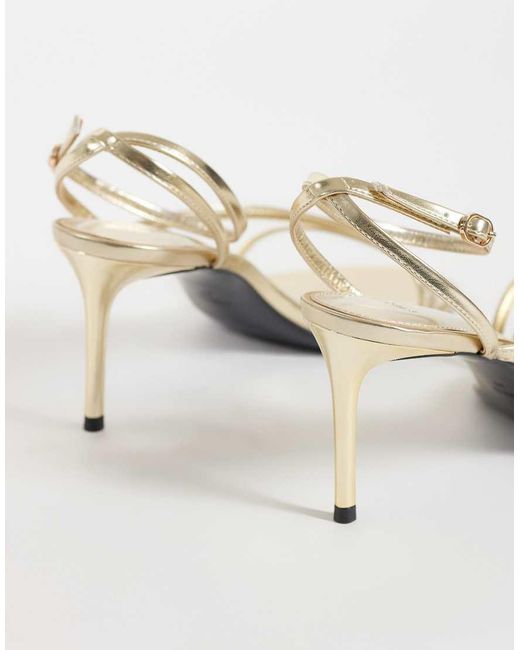 Mango White Strappy Heeled Sandal