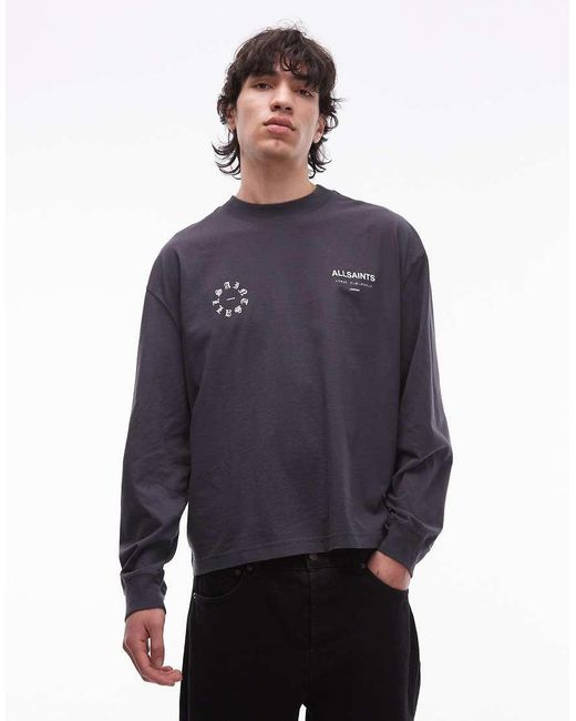 AllSaints Blue Kindred Long Sleeve T-shirt for men