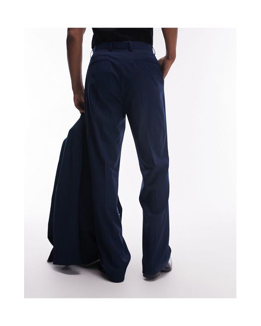 Pantalones Topman de hombre de color Blue