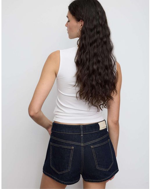 Stradivarius White – ärmelloses basic-t-shirt