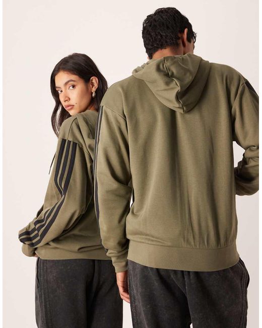 Adidas Originals Brown Adidas Sportswear Three Stripe French Terry Hoodie