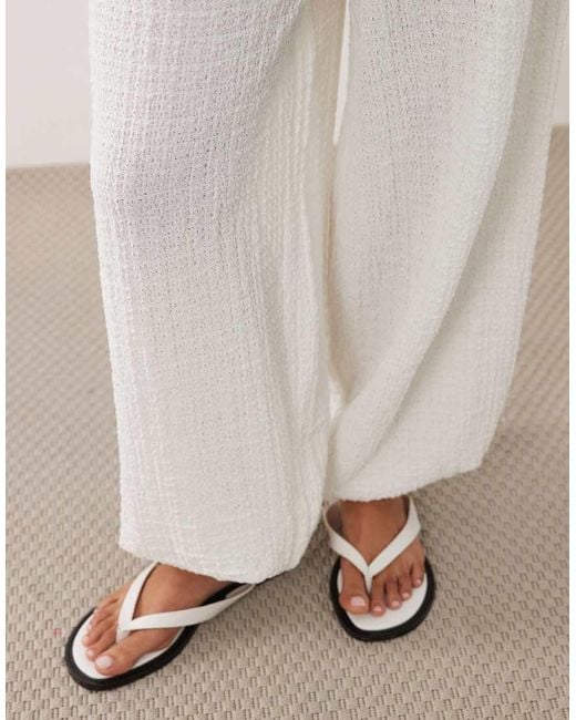 ASOS White Co-ord Sheer Textured Balloon Trouser