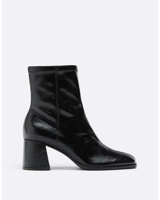 Stradivarius Black Basic Mid-heel Ankle Boots