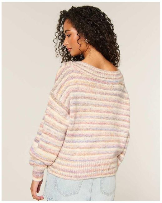 Hollister Natural Lofty Off-The-Shoulder Sweater