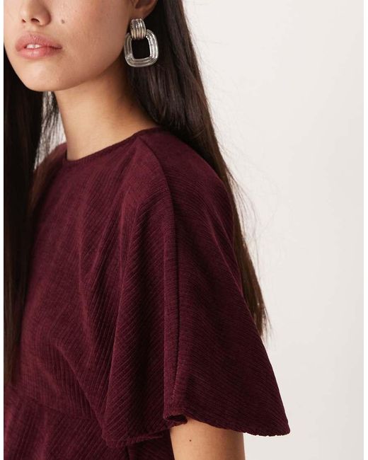 ASOS Red Cord T-shirt Mini Dress With Stitching Detail