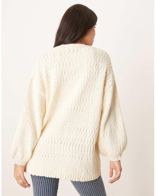 ASOS Natural Knitted Edge To Edge Cardigan