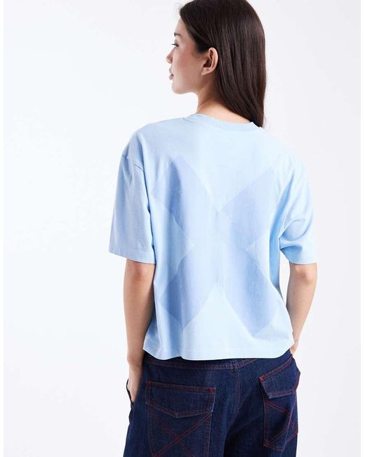 Collusion Blue Circular Design Collection Boxy T-shirt With Back Graphic