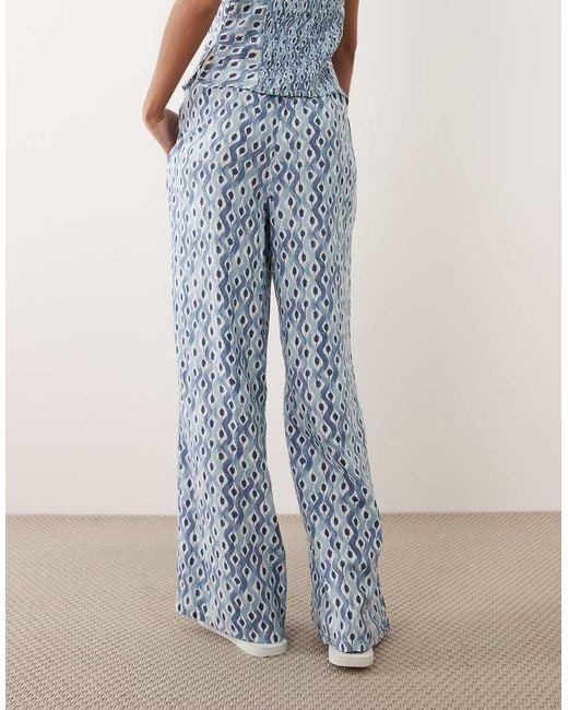 Mango Blue Teen Tie Waist Straight Trouser Co-Ord