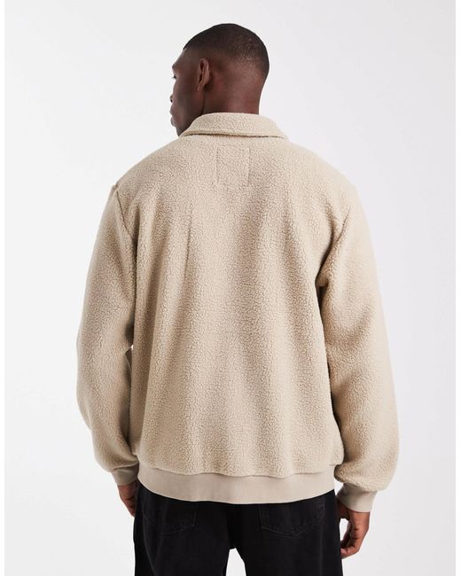 Jack & Jones Natural Fleece Jacket With Zip for men