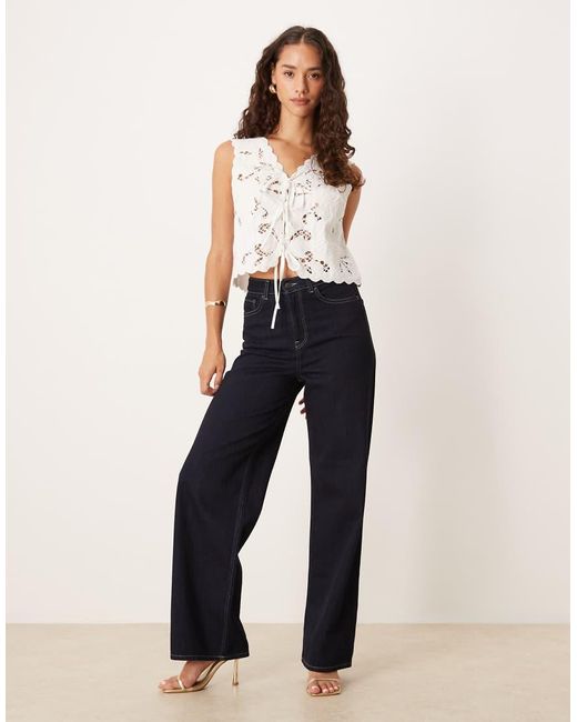 Y.A.S White Embroidered Tie Front Vest