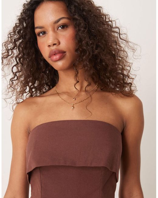 ASOS Natural – trägerloses minikleid