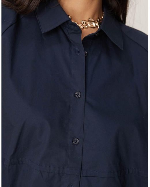 Camisa Holgada Con Mangas Exageradas De (Parte De Un Conjunto) ASOS de color Blue