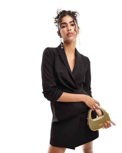 Miss Selfridge Black Blazer Dress With Ruched Detail