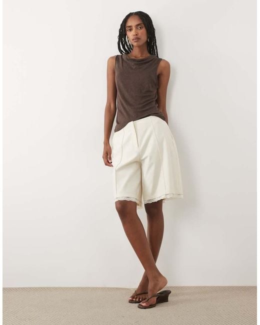 Mango Brown Cowl Neck Sleeveless Top