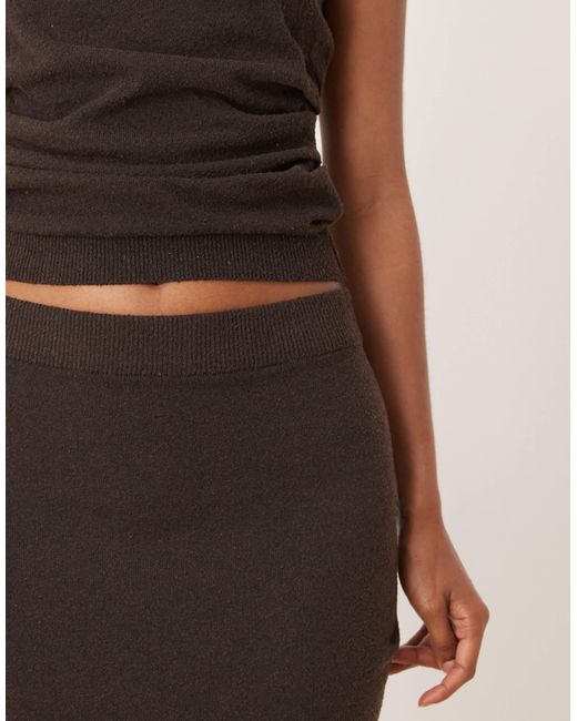 ASOS Natural Co-ord Knit Boucle Midi Skirt