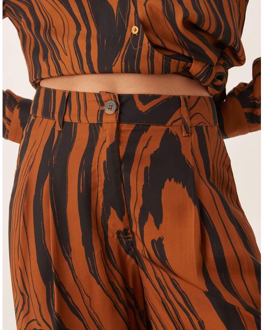 ASOS Brown Soft Tapered Trousers Co-Ord