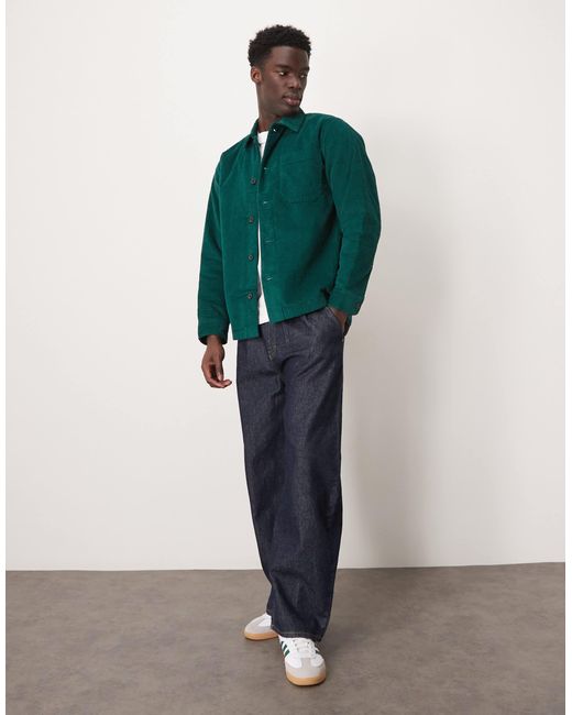 SELECTED Green Textured Padded Overshirt for men