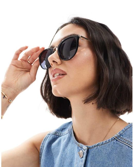 Occhiali Da Sole Rotondi Neri di New Look in Blue