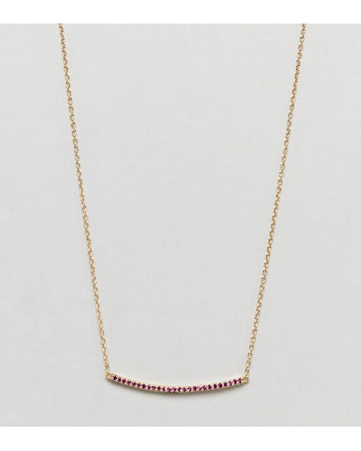 Shashi Sterling Silver 18k Gold Plated Crystal Pave Bar Necklace In Shashi Metallic Sterling Silver 18k Gold Plated Crystal Pave Bar Necklace Lyst