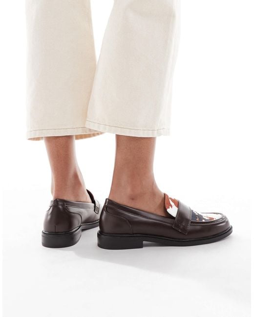 SEQWL White Cadilliac Loafers With Contrast Detail
