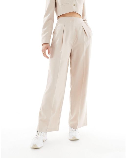 Pantalones color topo jaspeado Miss Selfridge de color White