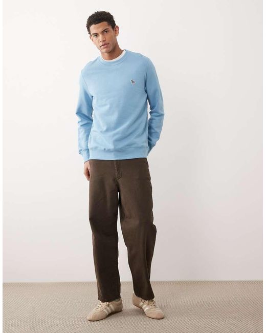 Paul Smith Blue Zebra Logo Regular Fit Sweatshirt for men