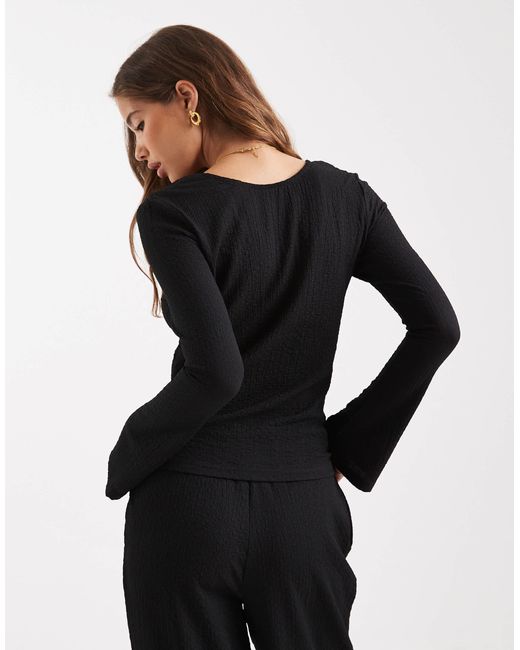 Vero Moda Black – oberteil aus strukturiertem jersey