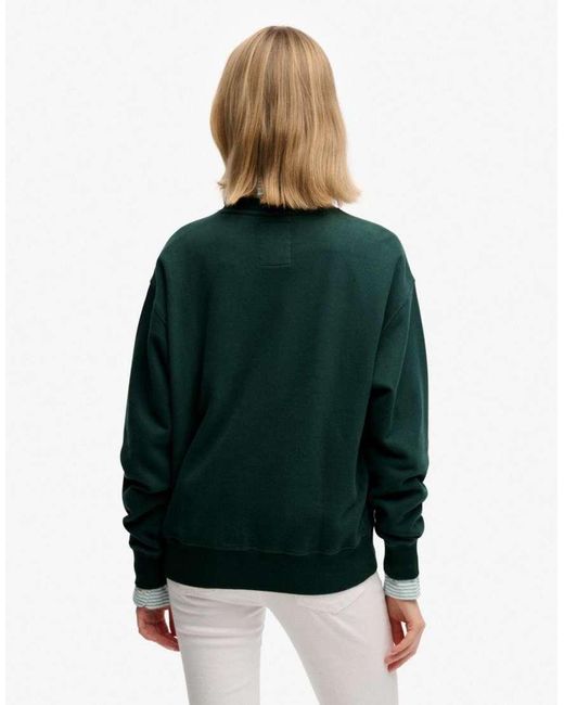 Superdry Green Crest Loose Crew