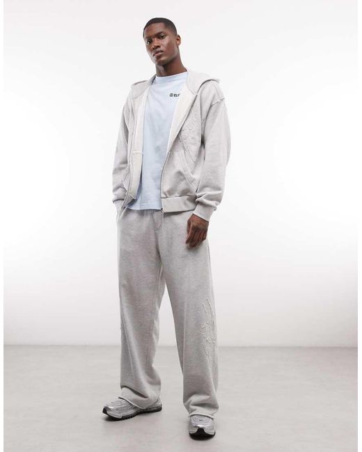 Weekday Gray Co-ord Square Zip Through Hoodie for men