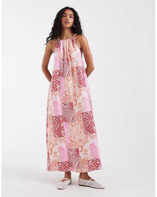 Vero Moda Red High Neck Trapeze Midi Dress