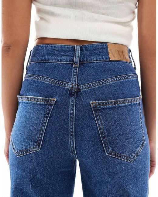 Vero Moda Blue Tessa Retro Pocket Detail Wide Leg Jeans