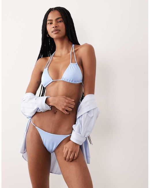 Free Society Blue Triangle Bikini Top