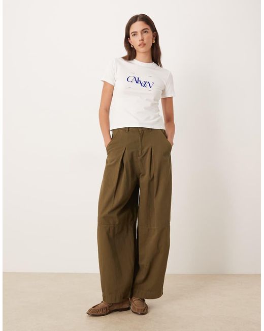 Calvin Klein White Slim Graphic Baby Tee