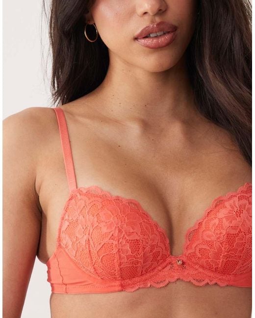 Ann Summers Orange Sexy Lace Padded Plunge Bra