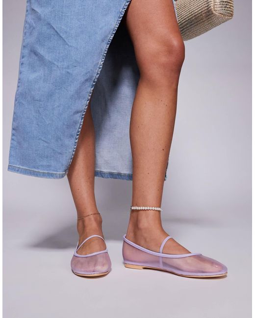 Public Desire Purple – twiggie – ballerinas aus netzstoff