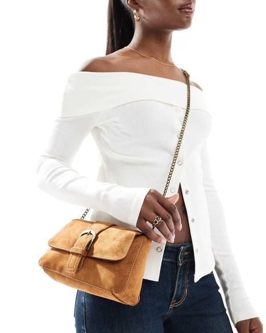 Stradivarius White Crossbody Bag With Buckle