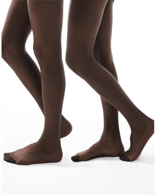 ASOS Brown 2 Pack 15 Denier Tights