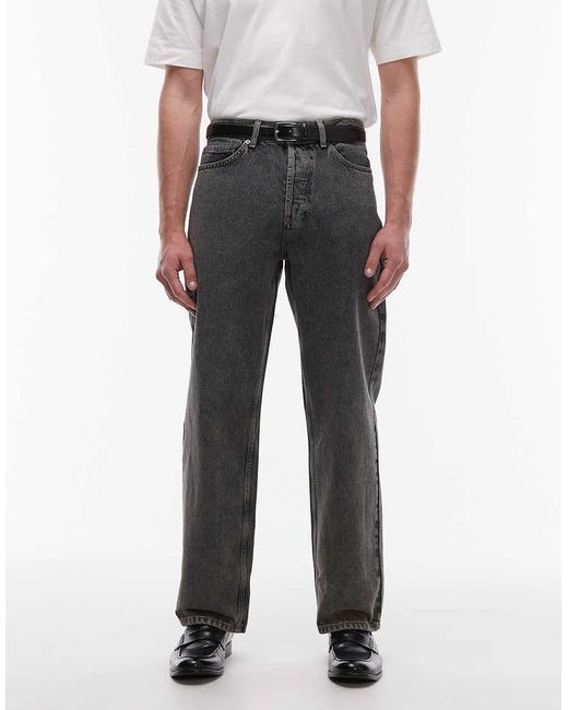 Topman Red Rigid baggy Jeans for men