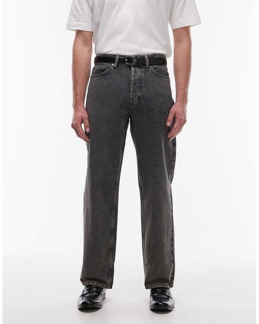 Topman Red Rigid baggy Jeans for men