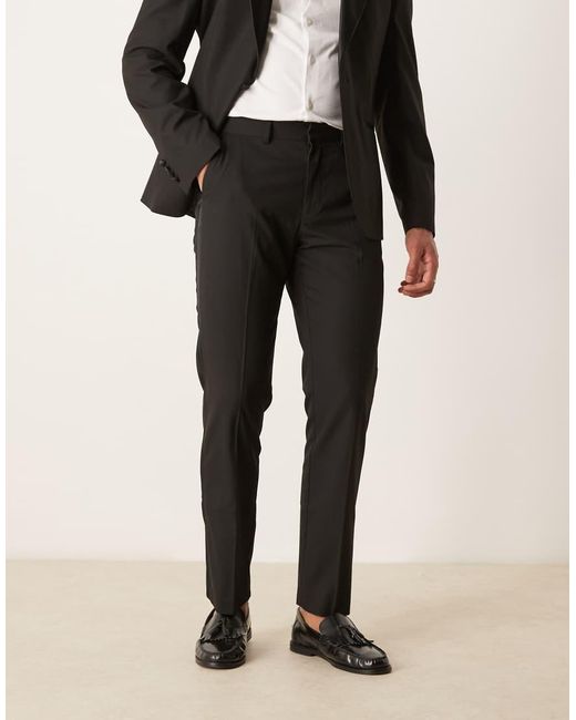 Pantalones De Esmoquin Negros De Corte Slim De ASOS de hombre de color Black