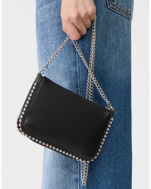 Stradivarius Blue Mini Beaded Bag